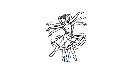 Continuous line drawing of a ballerina performing a graceful dance. © Suhadi_Martodimejo