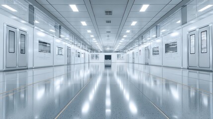 Fototapeta premium Cleanroom interior with bright lighting
