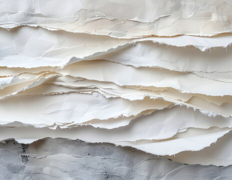 Layered Torn White Paper Texture Background