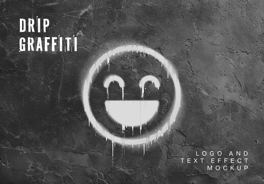 Drip Graffiti Logo And Text Effect Mockup