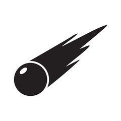 Black vector comet icon with trail, simple astronomy symbol © MahmudulHasan