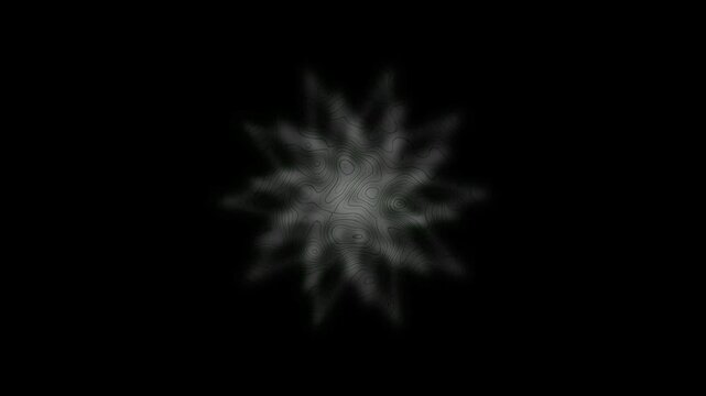 Title:Abstract Dark Organic Topographic Shape with Metallic Contour Lines on Black Background Futuristic Fluid Texture Design