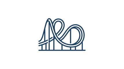 Minimalist line art illustration of a roller coaster ride. © Parvez_Nasiruddin