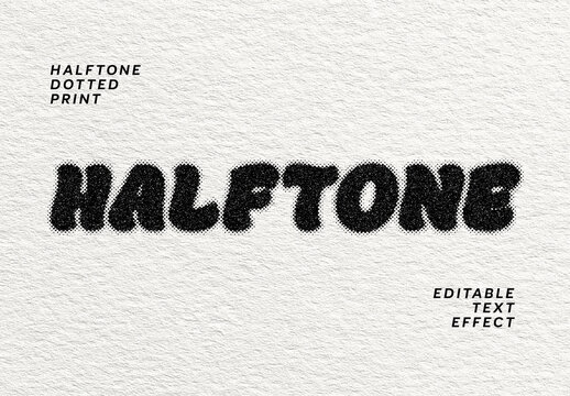 Halftone Dotted Print Text Effect