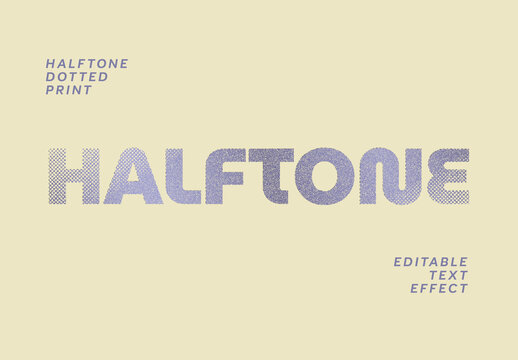 Halftone Dotted Print Text Effect