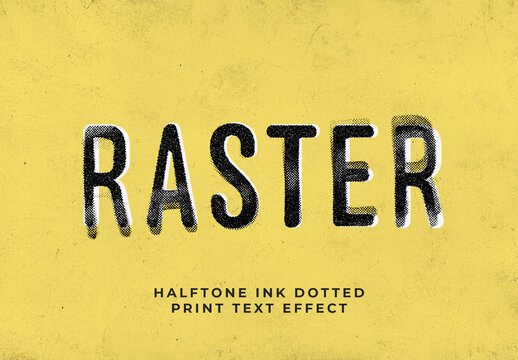 Halftone Ink Dotted Print Text Effect