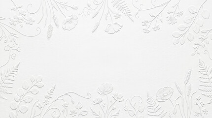 Obraz premium Refined embossed botanical paper template featuring balanced floral ornament for formal invitations, luxury correspondence and premium branding materials