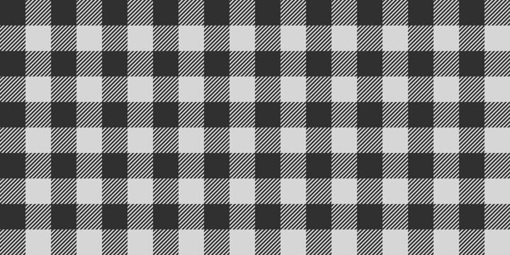 Gray gingham seamless pattern. Buffalo check plaid vector