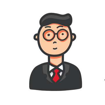 Businessman icon in simple drawing style isolated illustration.