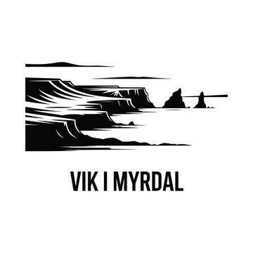 vik i myrdal silhouette on white background