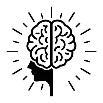 One-line brain design silhouette. Logo design. minimalism style brain