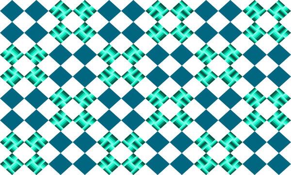 seamless geometric pattern with triangles, green and blue diamond checkerboard repeat pattern, replete image, design for fabric printing