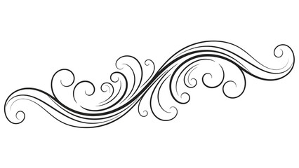 Fototapeta premium Ornate swirling line art design element.
