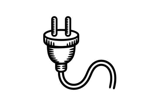 Simple power plug adapter with cord illustration