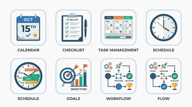 Productivity and Workflow Minimal Icons