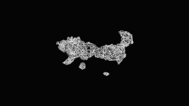 Sketch East Macedonia and Thrace outline map animation - smooth progressive reveal