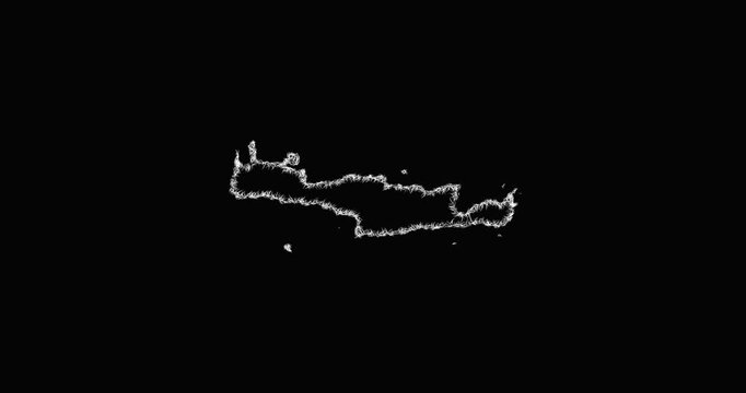 Sketch Crete outline map animation - smooth progressive reveal