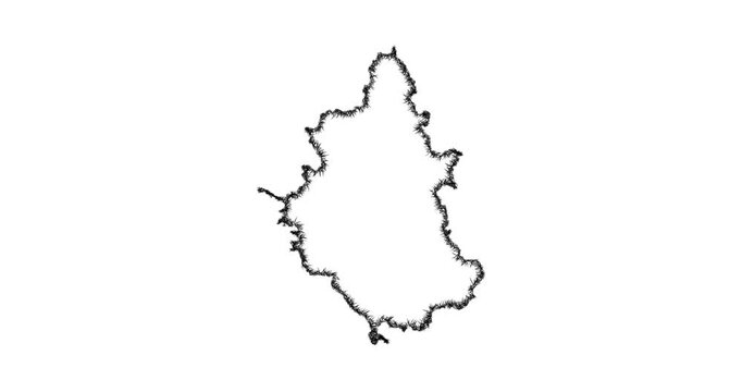 Sketch Epirus outline map animation - smooth progressive reveal