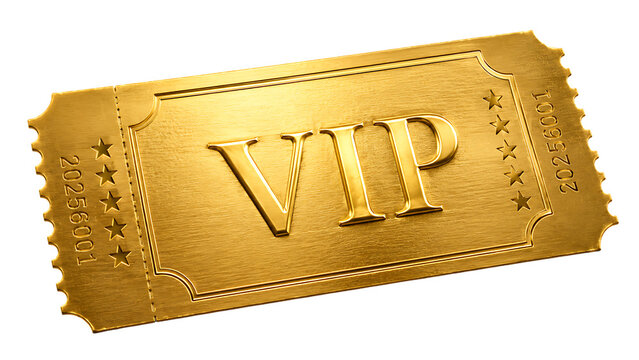Exclusive Golden VIP Ticket Template Ideal for Luxury Event Invitations and Premium Rewards Marketing