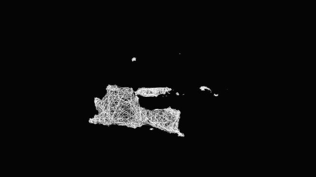 Sketch Jawa Timur outline map animation - smooth progressive reveal