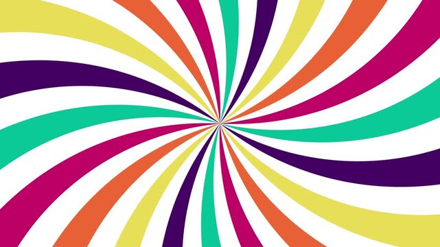 Spiral motion loop animation colorful backdrop video - twirl motion graphic swirl burst 