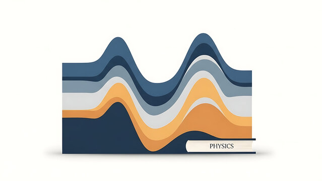 Physics wave pattern abstract isolated on a transparent background, abstract wave patterns, gradient colors