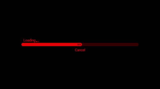 progress bar animation on dark background loading indicator status visual