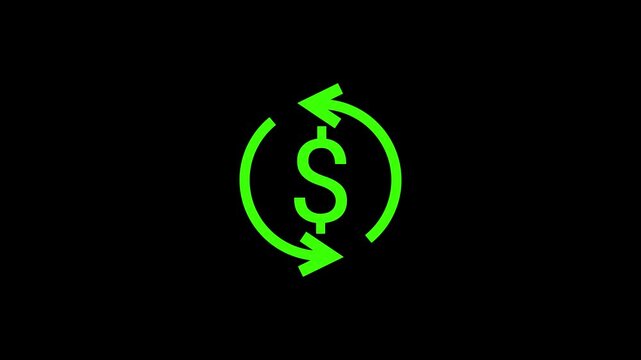 dollar sign with rotating arrows animation currency symbol money icon