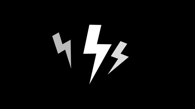 lightning bolts progress through animation sequence effect progression thunderstorm electricity