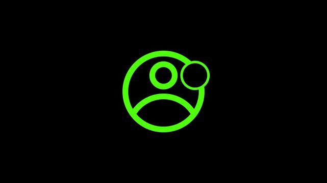 face icon forming step by step green black background vector iconography progression