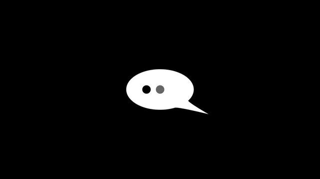 speech bubble icon in flat black and white communication dialogue