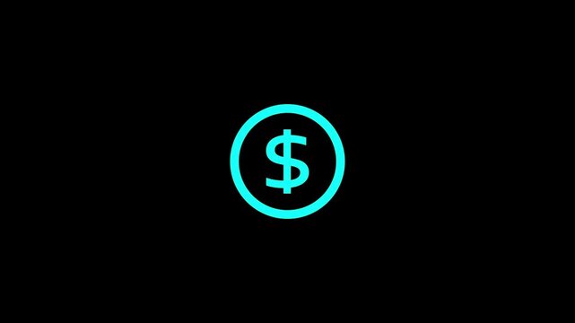 dollar sign icon appearing in sequence finance graphic currency symbol