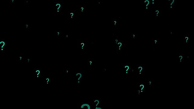 question marks floating in dark space punctuation symbol query doubt