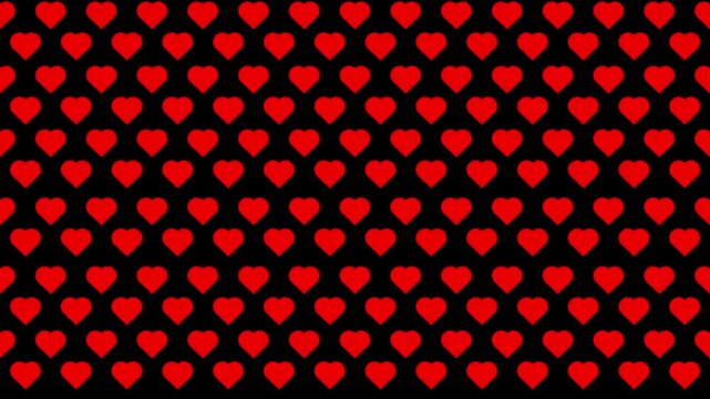 red hearts pattern on black background love symbol romantic design