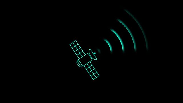 satellite emitting radio waves in space video orbiting astronomy communication