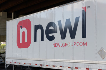 Fototapeta premium transportation rig side detail of Newell's Express Worldwide Logistics Ltd or (NEWL), a third-party logistics (3PL) and freight forwarding company, seen in Toronto