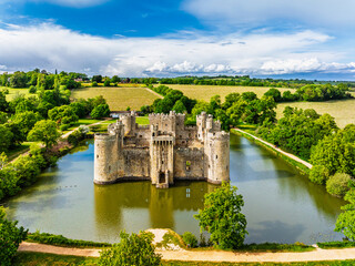 Bodiam Castle from a drone, Bodiam, Robertsbridge, East Sussex, England © Maciej Olszewski