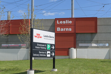 Fototapeta premium Toronto Transit Commission Leslie Barns a transit depot located at 1165 Lake Shore Blvd E