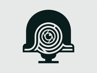 Vector illustration of a stylized snail with swirling shell design © Akzo