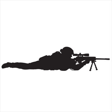 Sniper, rifle silhouette, black, hunting, tactical, sniper rifle, military