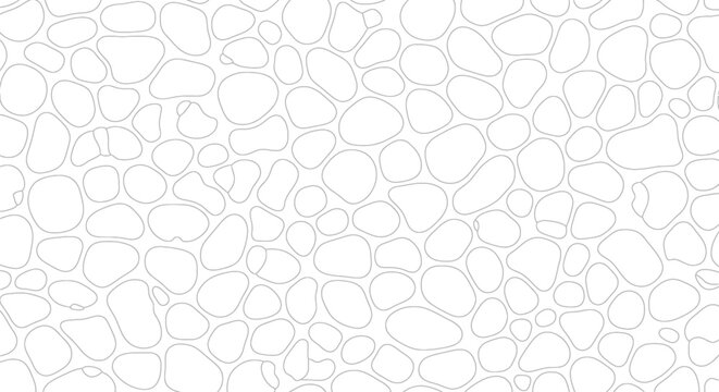 Abstract pebble stone pattern outline vector illustration featuring organic rounded shapes for modern background design and decorative surface texture projects