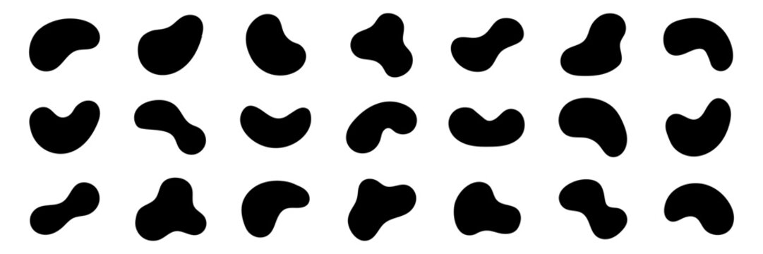 A collection black rounded shapes