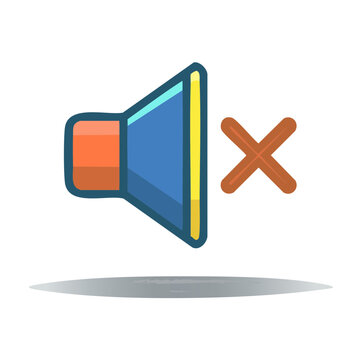 Mute speaker icon with a cross symbol