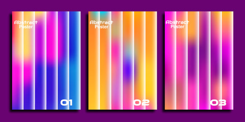 Vibrant abstract vertical gradient posters with numbered typography on a dark purple background modern design for promotional materials © MDABDUL