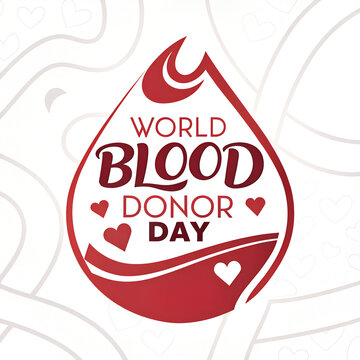World blood donor day concept with red drop icon.