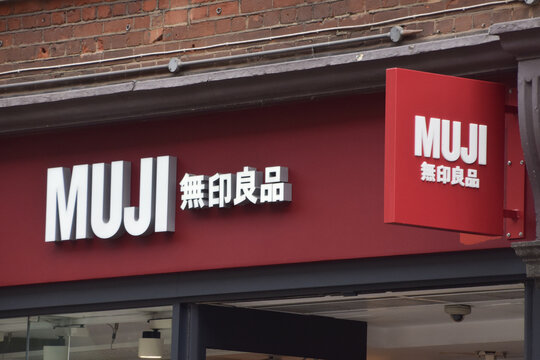 General view of the sign at a Muji store on June 2 2026 in London, UK