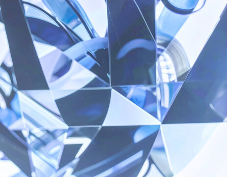 abstract blue glass shapes background