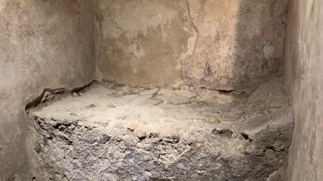 Beds from Brothel Rooms in Pompeii Ancient Interior