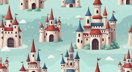 Medieval Castle Seamless Pattern © jack