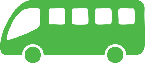 Flat green bus side view with six windows transport vehicle symbol © MD. BELAL UDDIN